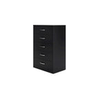 Commode en bois 5 tiroirs noir/blanc, simple