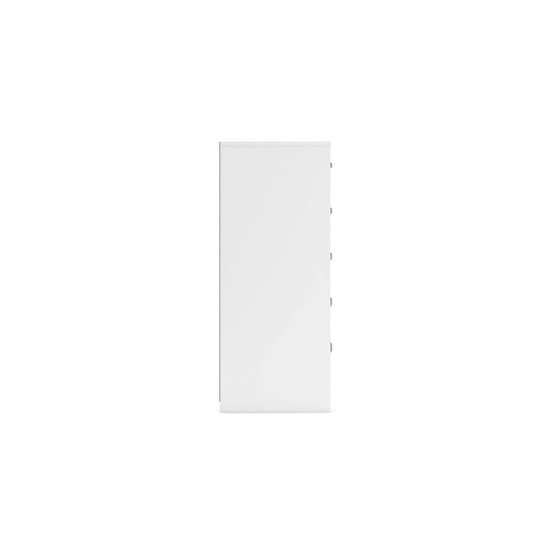 Commode en bois 5 tiroirs noir/blanc, simple
