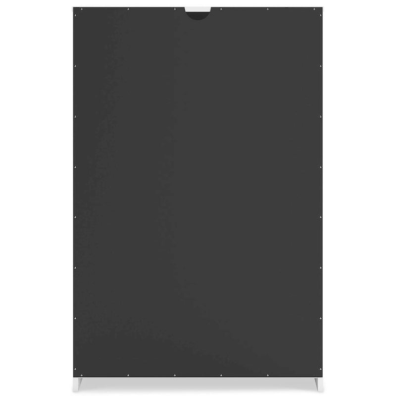 Commode en bois 5 tiroirs noir/blanc, simple