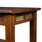 Table d'appoint en chêne avec tiroir et étagère