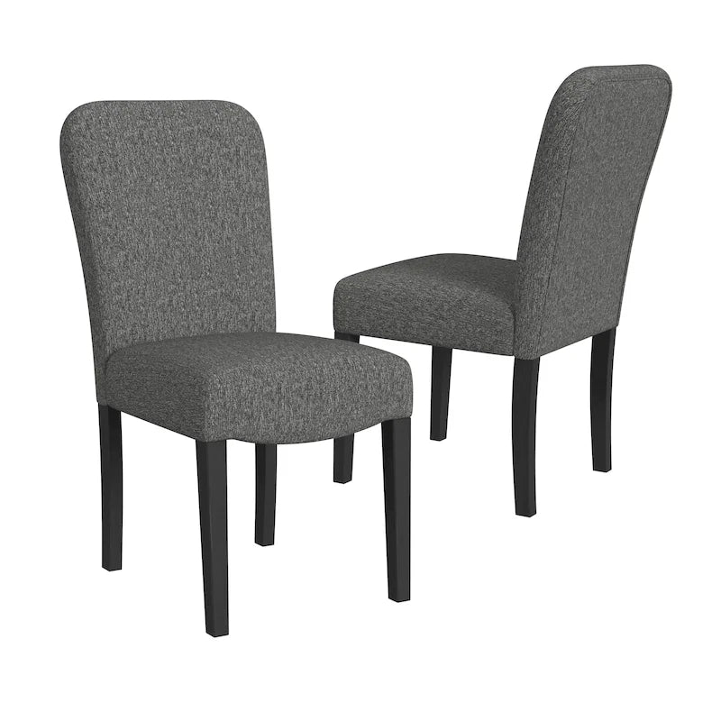 Chaise de salle à manger Parsons en tissu tressé noir, lot de 2