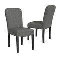 Chaise de salle à manger Parsons en tissu tressé noir, lot de 2