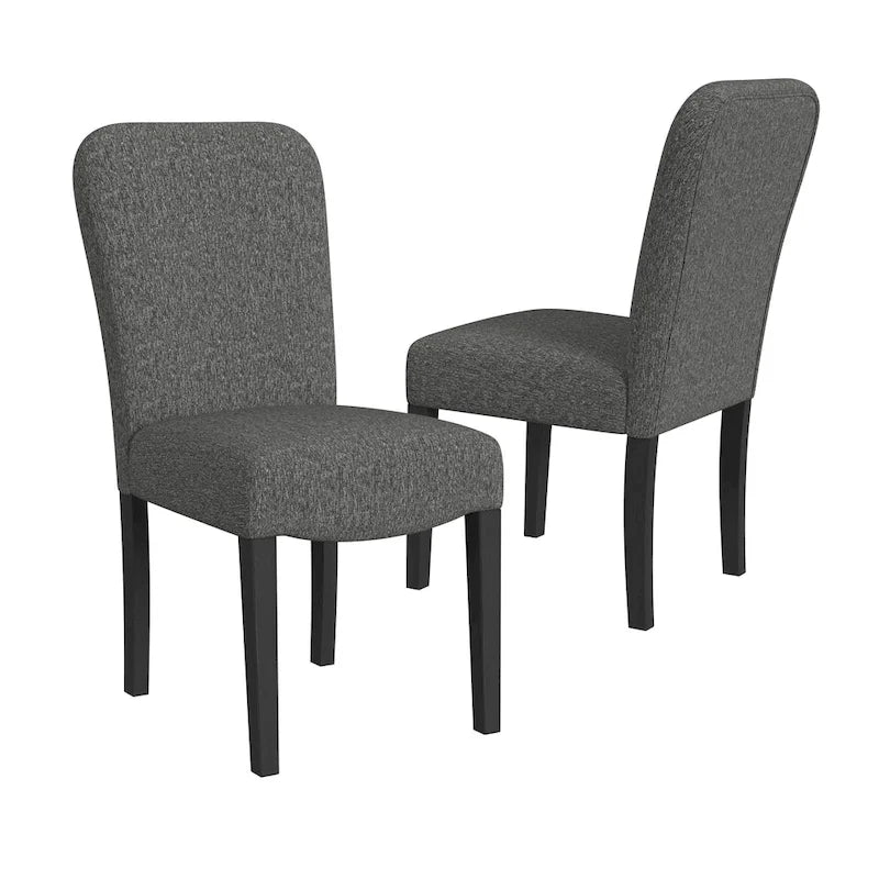 Chaise de salle à manger Parsons en tissu tressé noir, lot de 2