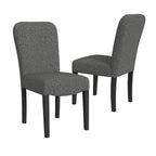 Chaise de salle à manger Parsons en tissu tressé noir, lot de 2