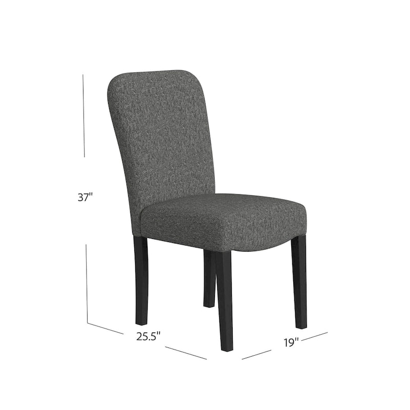 Chaise de salle à manger Parsons en tissu tressé noir, lot de 2