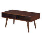 Table basse Espresso style mid-century avec étagère ouverte, 1 pièce