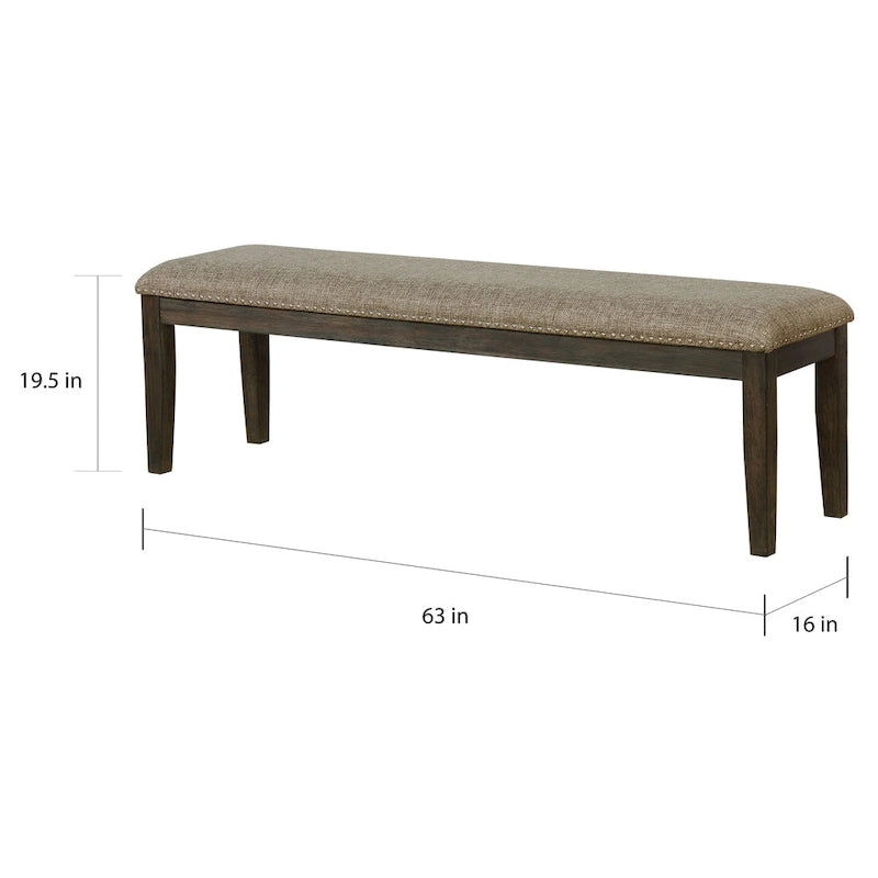 Banc de salle à manger Espresso & Gris, 2-3 places