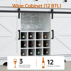 Buffet de style campagnard noir et blanc avec porte coulissante de style grange, 54 po, assemblage par 1 personne