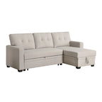 Canapé d'angle convertible gris clair / vert / beige / bleu avec méridienne et rangement, pour 2 personnes