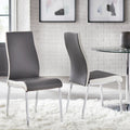 Chaises de salle à manger en similicuir gris/blanc et blanc sans accoudoirs, lot de 2