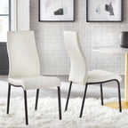 Chaises de salle à manger en similicuir gris/blanc et blanc sans accoudoirs, lot de 2