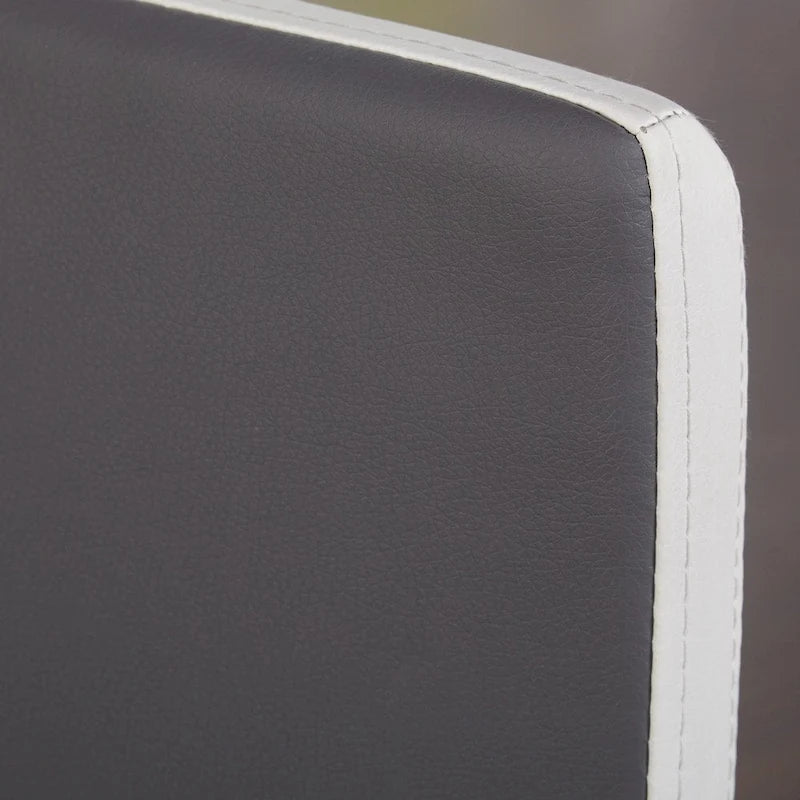Chaises de salle à manger en similicuir gris/blanc et blanc sans accoudoirs, lot de 2