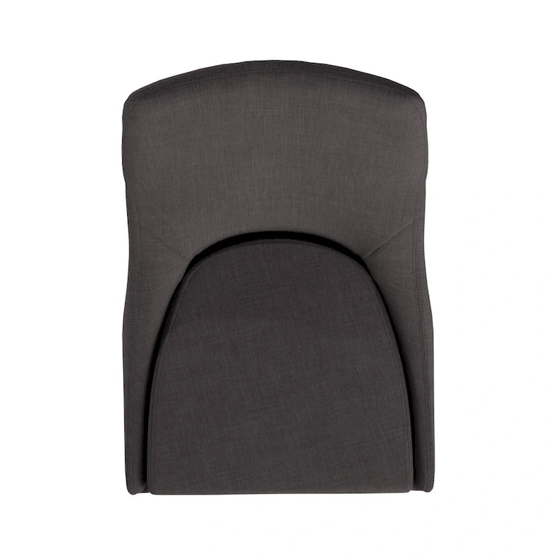 Chaise de salle à manger avec dossier tonneau chêne foncé / gris / bleu / rouge, lot de 2