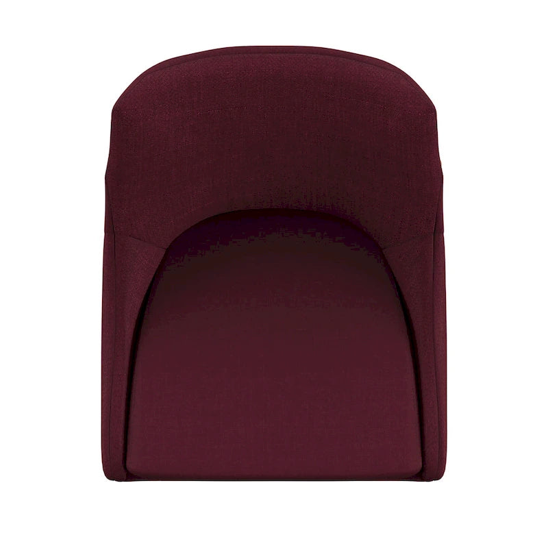 Chaise de salle à manger avec dossier tonneau chêne foncé / gris / bleu / rouge, lot de 2