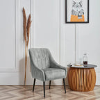 Fauteuil d'appoint rembourré beige/jaune/gris avec pieds en métal – Siège simple