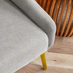 Fauteuil d'appoint rembourré beige/jaune/gris avec pieds en métal – Siège simple