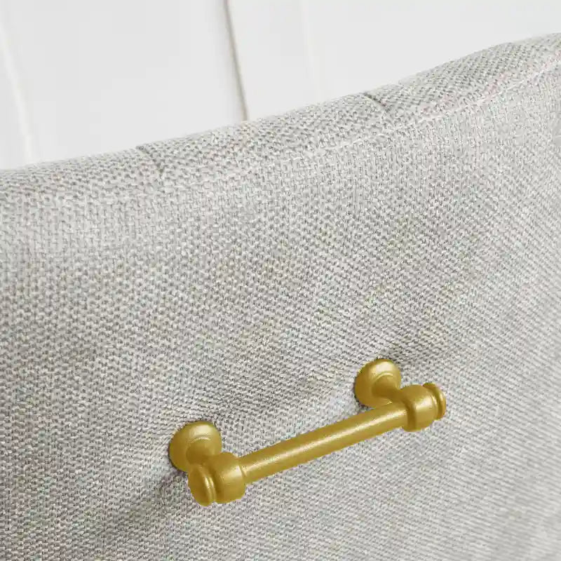 Fauteuil d'appoint rembourré beige/jaune/gris avec pieds en métal – Siège simple