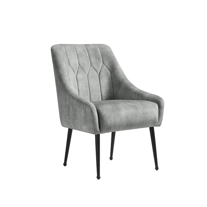 Fauteuil d'appoint rembourré beige/jaune/gris avec pieds en métal – Siège simple