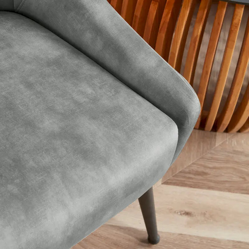 Fauteuil d'appoint rembourré beige/jaune/gris avec pieds en métal – Siège simple