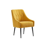 Fauteuil d'appoint rembourré beige/jaune/gris avec pieds en métal – Siège simple
