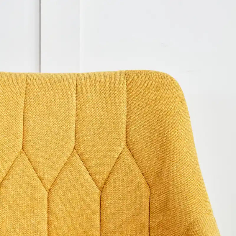 Fauteuil d'appoint rembourré beige/jaune/gris avec pieds en métal – Siège simple