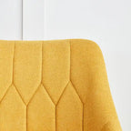 Fauteuil d'appoint rembourré beige/jaune/gris avec pieds en métal – Siège simple