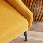 Fauteuil d'appoint rembourré beige/jaune/gris avec pieds en métal – Siège simple
