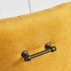Fauteuil d'appoint rembourré beige/jaune/gris avec pieds en métal – Siège simple
