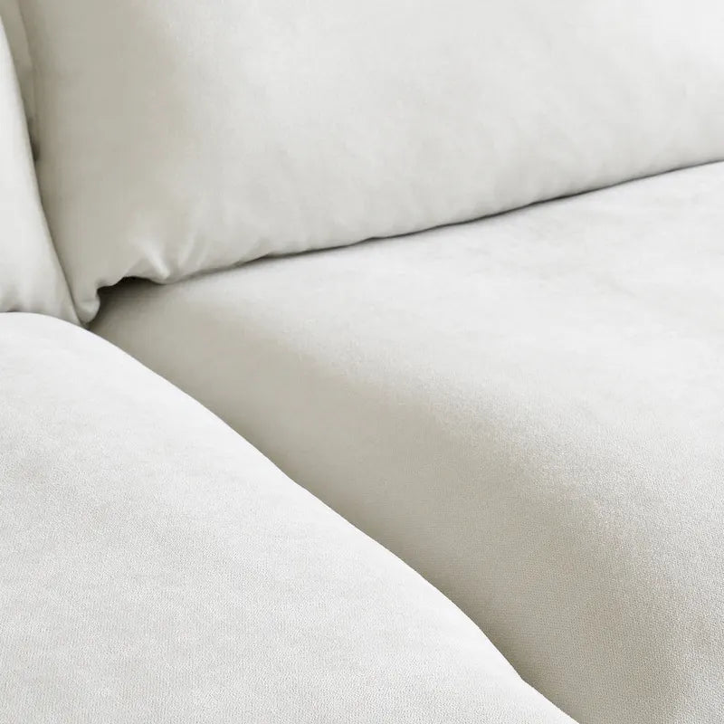Canapé sectionnel 4 pièces en velours beige/blanc/noir