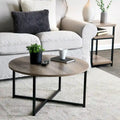 Table basse ronde stratifiée Ashwood / Chêne noir / Chêne côtier / Ardoise / Noyer / Blanche, simple