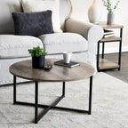 Table basse ronde stratifiée Ashwood / Chêne noir / Chêne côtier / Ardoise / Noyer / Blanche, simple