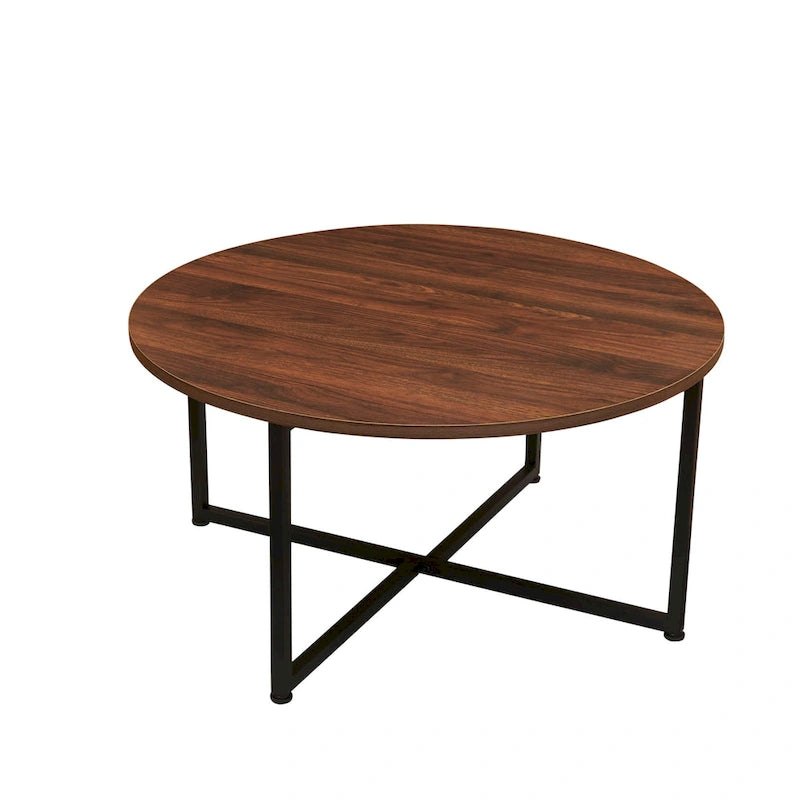 Table basse ronde stratifiée Ashwood / Chêne noir / Chêne côtier / Ardoise / Noyer / Blanche, simple