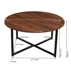 Table basse ronde stratifiée Ashwood / Chêne noir / Chêne côtier / Ardoise / Noyer / Blanche, simple