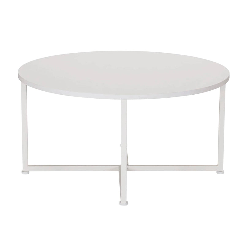 Table basse ronde stratifiée Ashwood / Chêne noir / Chêne côtier / Ardoise / Noyer / Blanche, simple