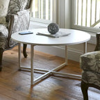 Table basse ronde stratifiée Ashwood / Chêne noir / Chêne côtier / Ardoise / Noyer / Blanche, simple