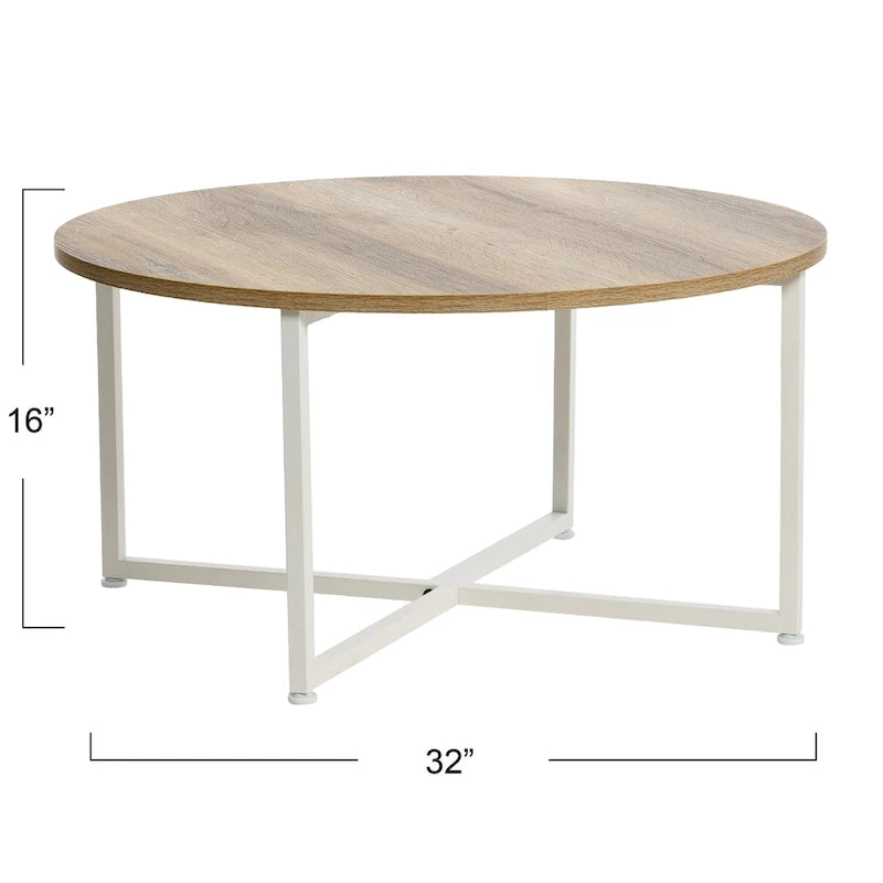 Table basse ronde stratifiée Ashwood / Chêne noir / Chêne côtier / Ardoise / Noyer / Blanche, simple
