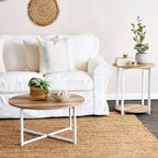 Table basse ronde stratifiée Ashwood / Chêne noir / Chêne côtier / Ardoise / Noyer / Blanche, simple
