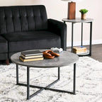 Table basse ronde stratifiée Ashwood / Chêne noir / Chêne côtier / Ardoise / Noyer / Blanche, simple