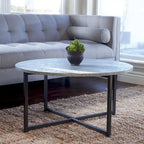 Table basse ronde stratifiée Ashwood / Chêne noir / Chêne côtier / Ardoise / Noyer / Blanche, simple