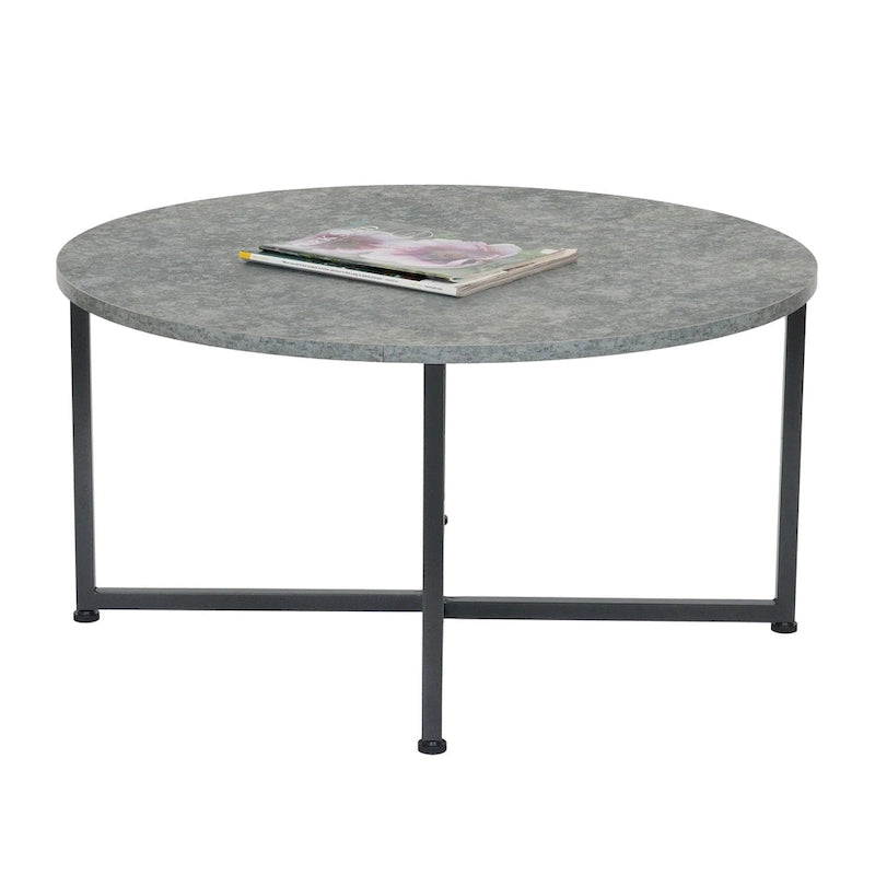 Table basse ronde stratifiée Ashwood / Chêne noir / Chêne côtier / Ardoise / Noyer / Blanche, simple
