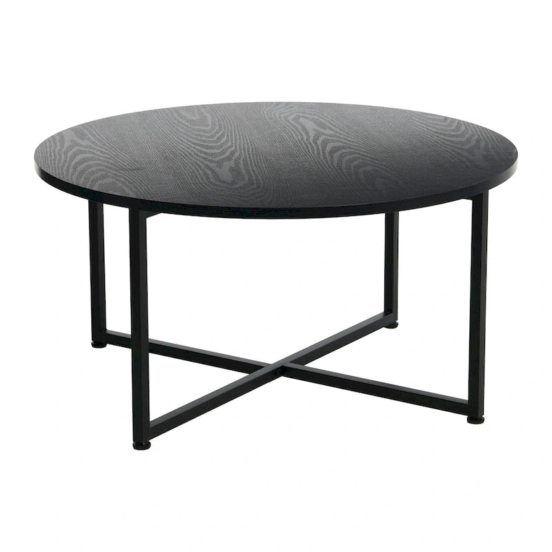 Table basse ronde stratifiée Ashwood / Chêne noir / Chêne côtier / Ardoise / Noyer / Blanche, simple