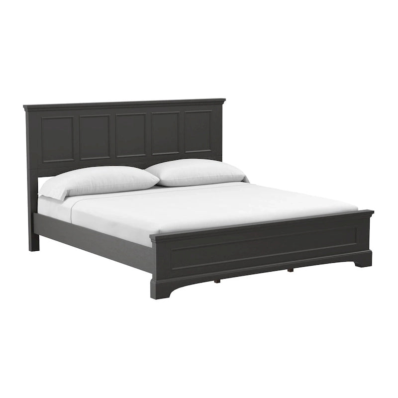 Ensemble de lit rustique à panneaux noirs – Lit simple / Queen / King, 1–2 personnes