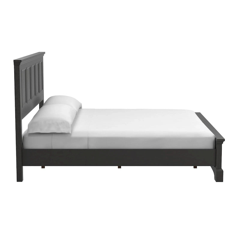 Ensemble de lit rustique à panneaux noirs – Lit simple / Queen / King, 1–2 personnes