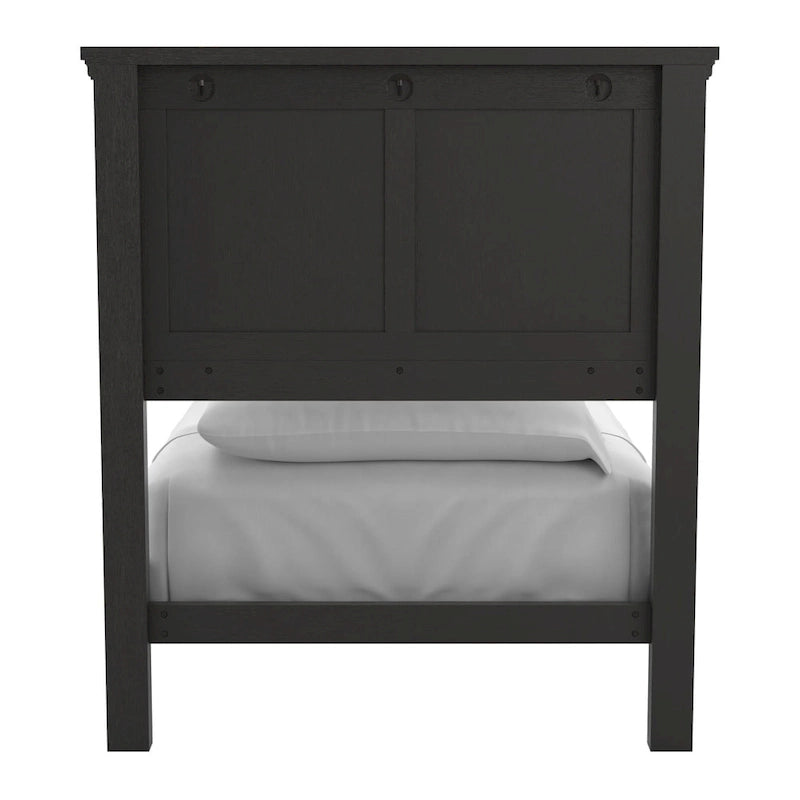 Ensemble de lit rustique à panneaux noirs – Lit simple / Queen / King, 1–2 personnes