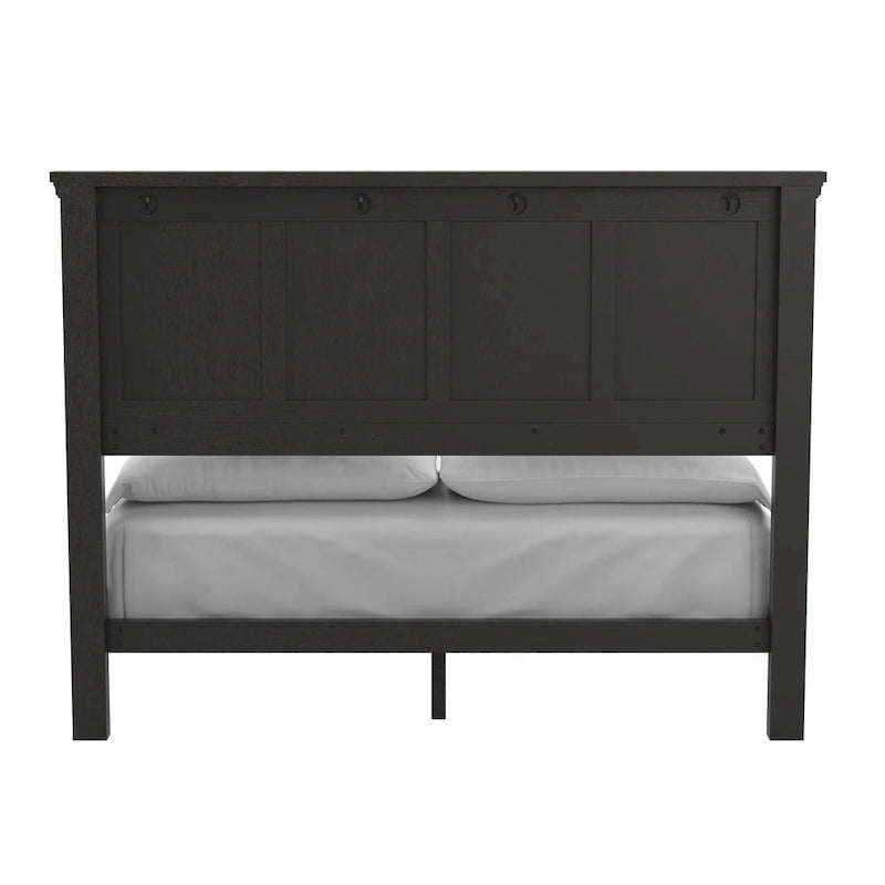 Ensemble de lit rustique à panneaux noirs – Lit simple / Queen / King, 1–2 personnes