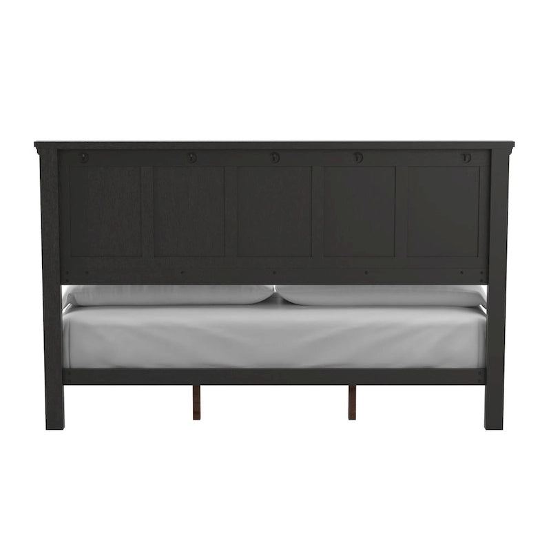 Ensemble de lit rustique à panneaux noirs – Lit simple / Queen / King, 1–2 personnes