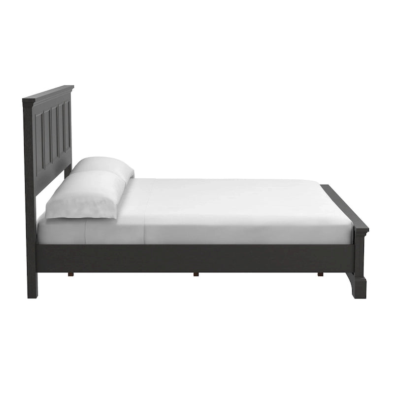 Ensemble de lit rustique à panneaux noirs – Lit simple / Queen / King, 1–2 personnes