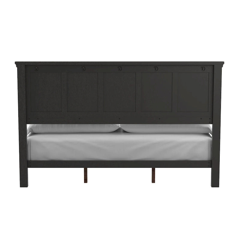 Ensemble de lit rustique à panneaux noirs – Lit simple / Queen / King, 1–2 personnes
