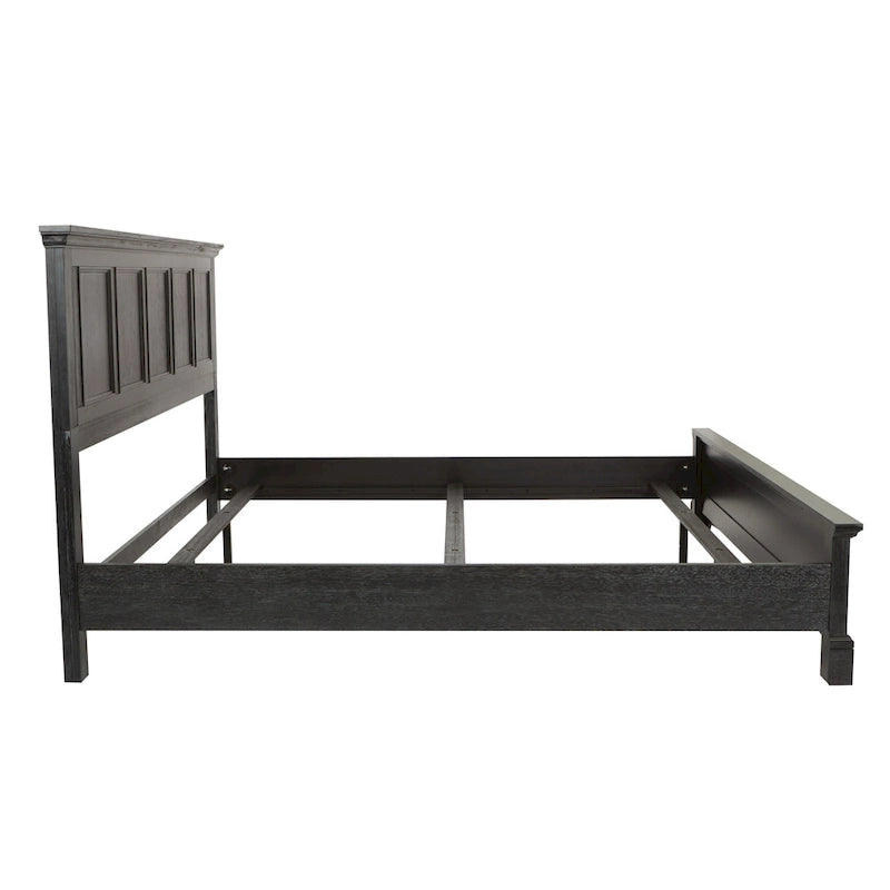 Ensemble de lit rustique à panneaux noirs – Lit simple / Queen / King, 1–2 personnes