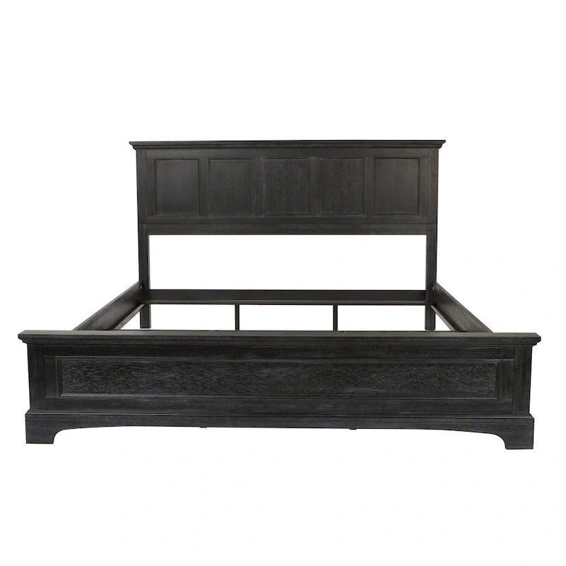 Ensemble de lit rustique à panneaux noirs – Lit simple / Queen / King, 1–2 personnes